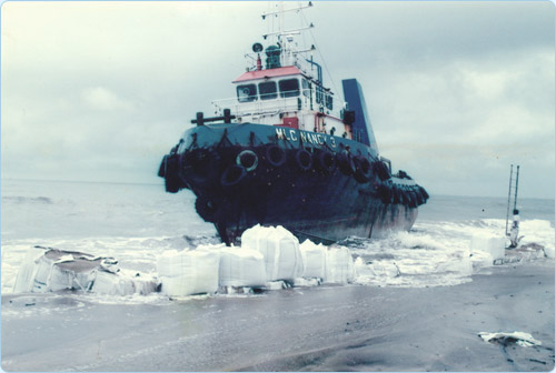 Refloating Grounded Tugboat