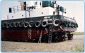 Re-floating the grounded barge